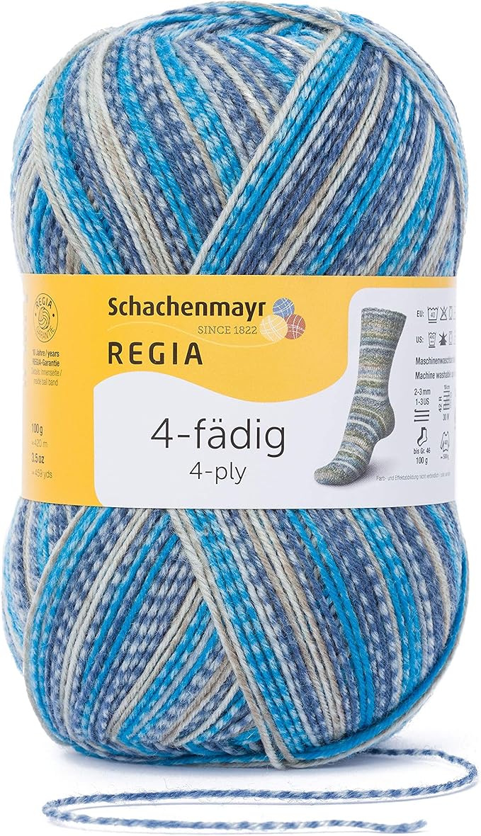 regia 手工编织纱线 schachenmayr 4 线颜色,100 克 水