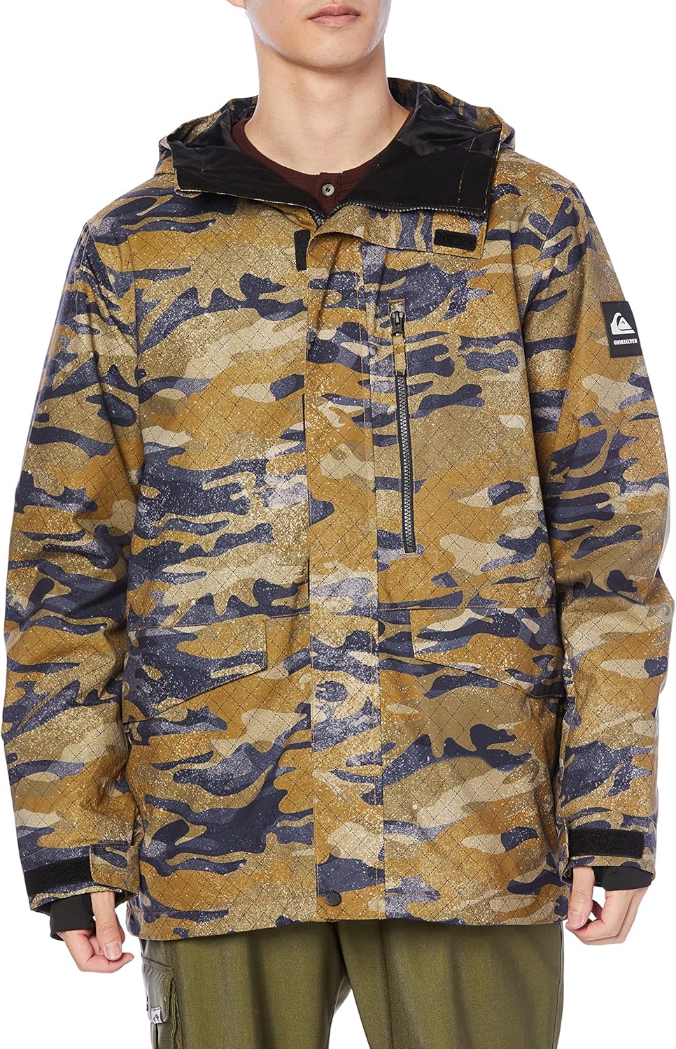 quick silver雪夹克 eqytj03282, mission printed jk np 男士 棕色