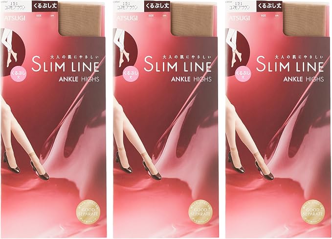 Atsugi 日本厚木短丝袜slim Line 系列短筒3 双装 Atsugi 厚木 服饰箱包 亚马逊中国