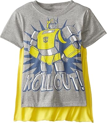 transformers 男孩大黄蜂卷出图案 t 恤带斗篷