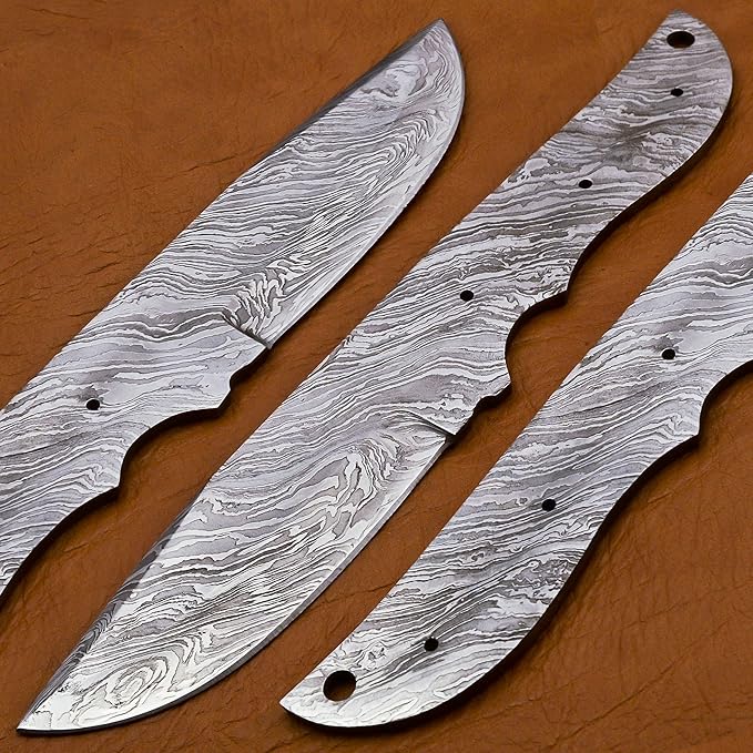 夏普 森林刀 大马士革钢全柄坯刀片 bb-0006 costem 手工制作刀具