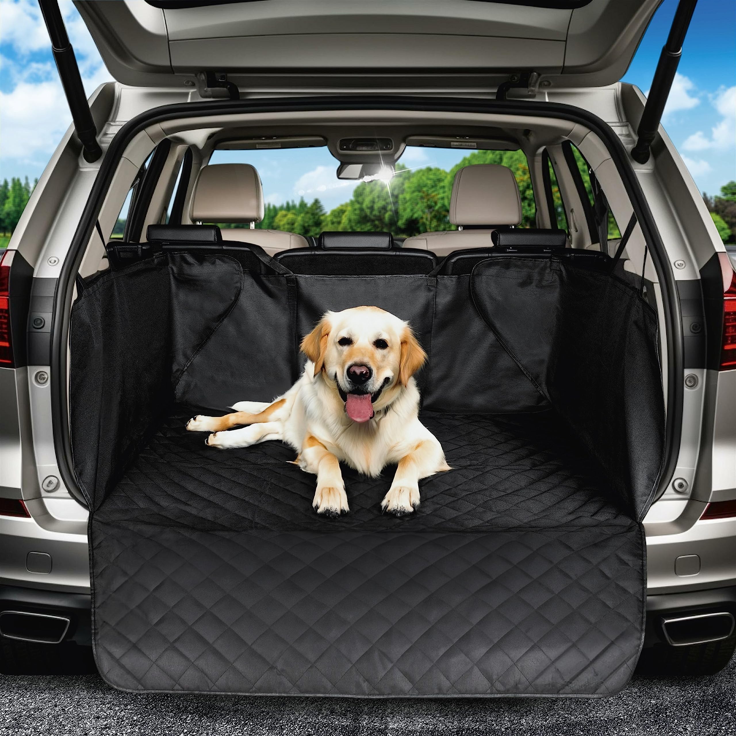 Walser Trunk Blanket Bello, 3-in-1 trunk mat with load threshold protection and organizer, universal trunk protection, car interior non-slip pet cover