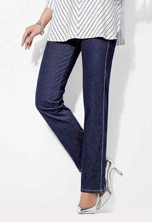 [belna ]轻松 弹力 针织牛仔裤 裤腿长68cm 女士