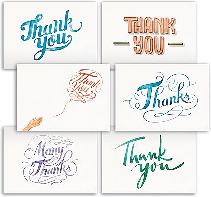 手绘水彩画设计thank You Note 卡片48 Bulk 可爱 Like 手工卡片盒套装 包含空白张贺卡和信封 6特殊设计来自papertopia 亚马逊中国 办公用品