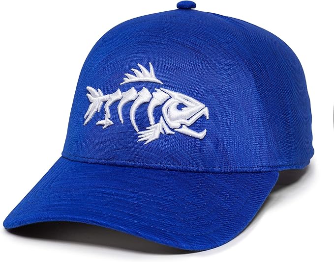 bonefish 刺绣一触式钓鱼帽 - 男女可调节棒球帽