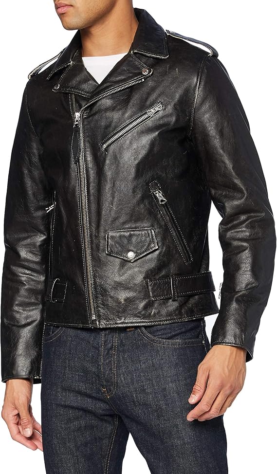 schott nyc 男式 lcperfvint 皮夹克