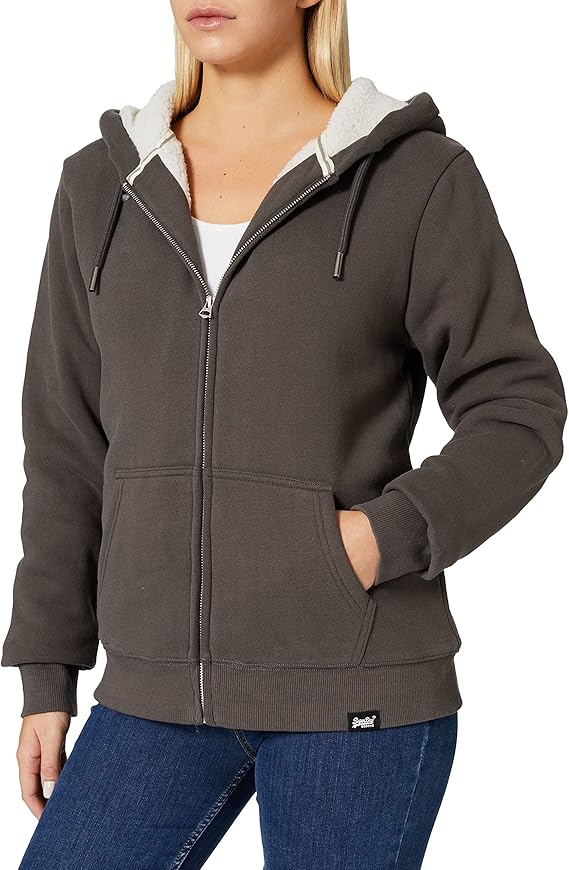 superdry 极度干燥 女士 borg lined 拉链连帽运动衫