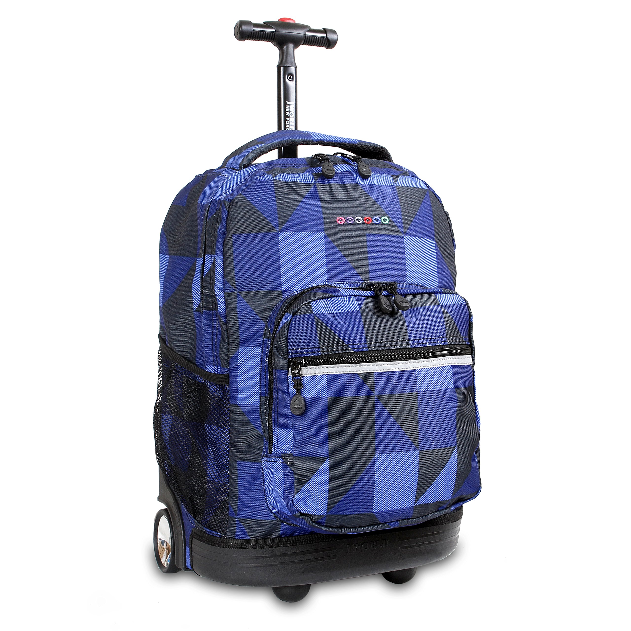 J World New York Sunrise Rolling Backpack. Roller Bag with Wheels