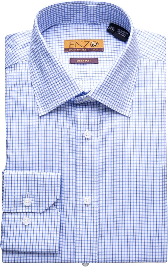 enzo 男式修身长袖 * 纯棉超柔软正装衬衫 - 颜色