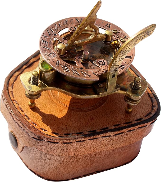 mah 船长的黄铜太阳表盘指南针海洋指南针 航海复古复古风格 &amp