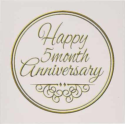 Inspirationzstore Occasions 快乐5个月anniversary 金文字 5月一起周年纪念日 贺卡 亚马逊中国 办公用品