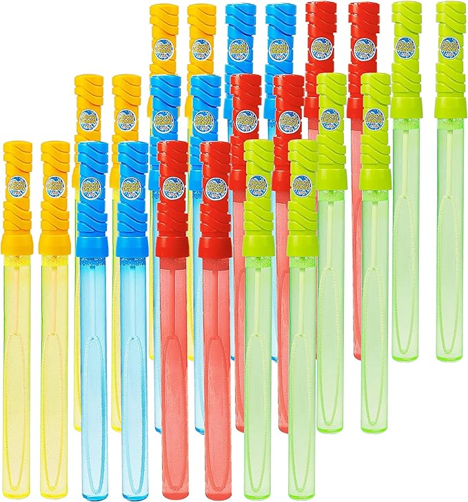 1 厘米)大泡泡棒,散装(2 打),儿童吹泡泡棒,适合幼儿,室内户外派对