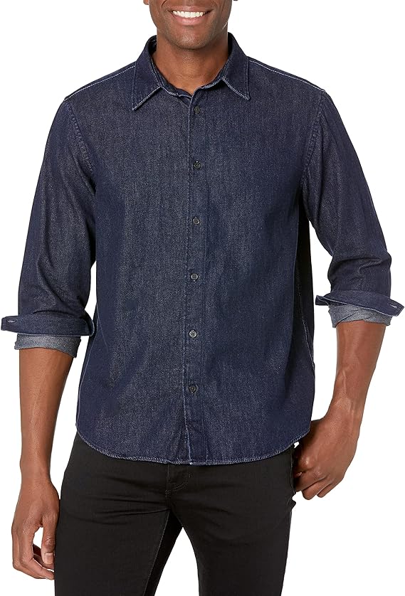 calvin klein 男士靛蓝色水洗牛仔衬衫 【calvin klein】 服饰箱包 - 