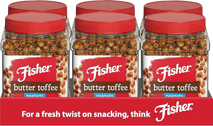 fisher snack butter toffee peanuts, 42 oz (pack of 6)
