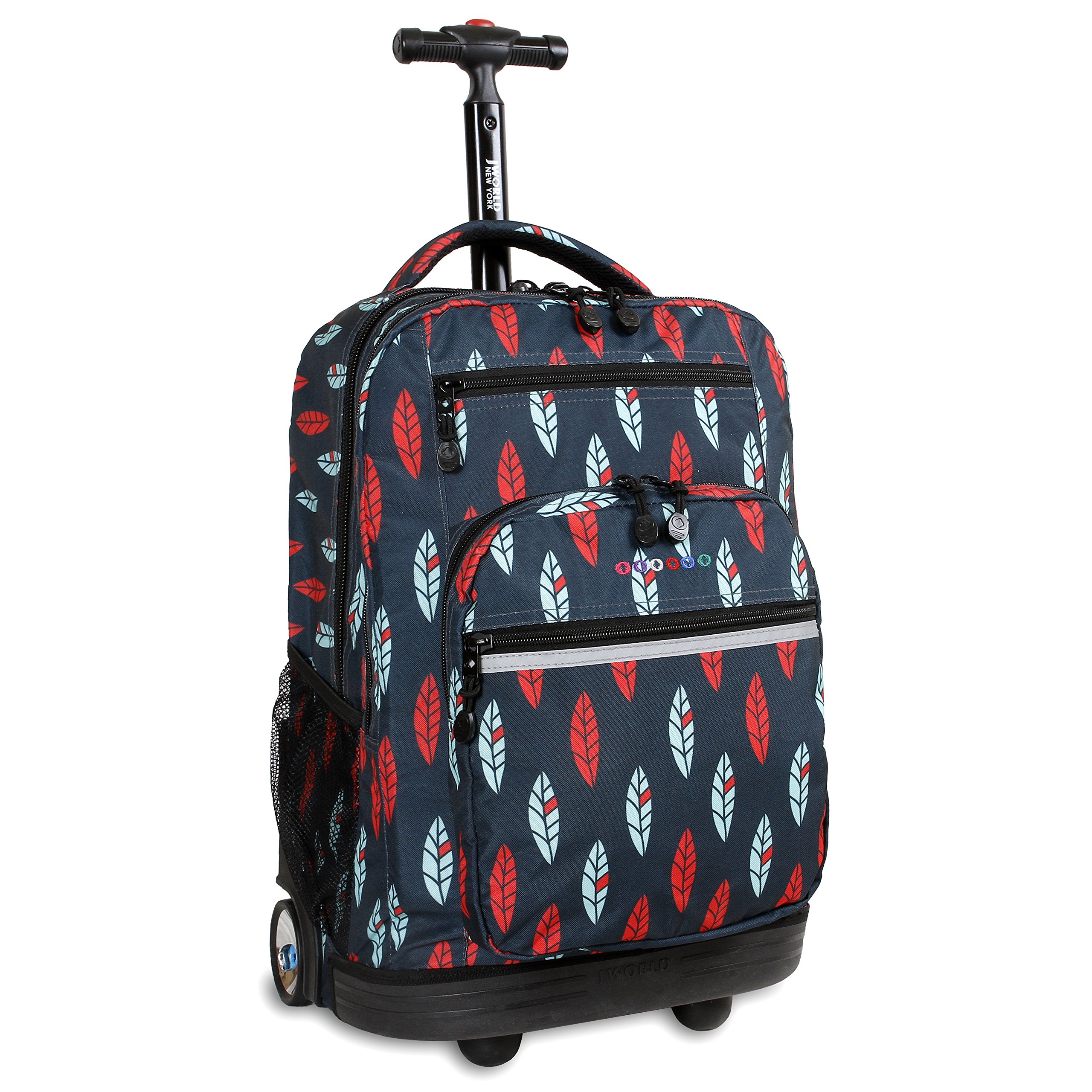 J World New York Sundance Rolling Backpack Roller Bookbag On Wheels