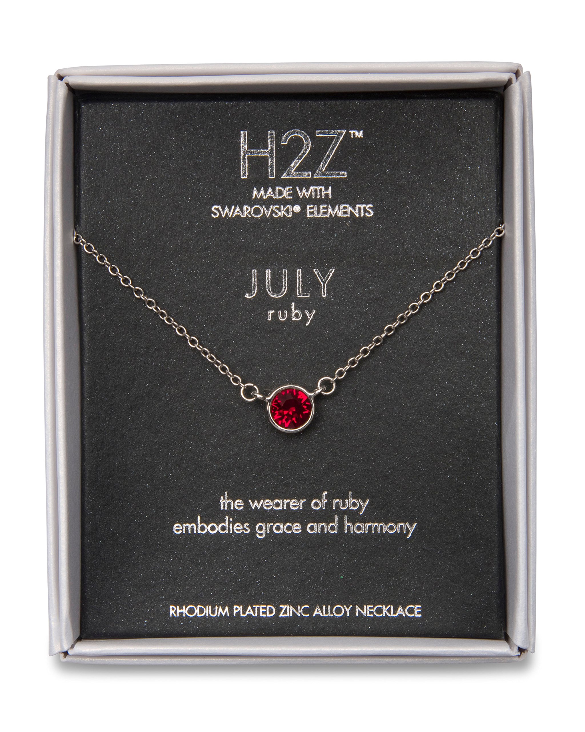 Pavilion Gift Company H2Z 16222 July Ruby Birthstone necklace with 18-inch (45.72 cm) bracelet