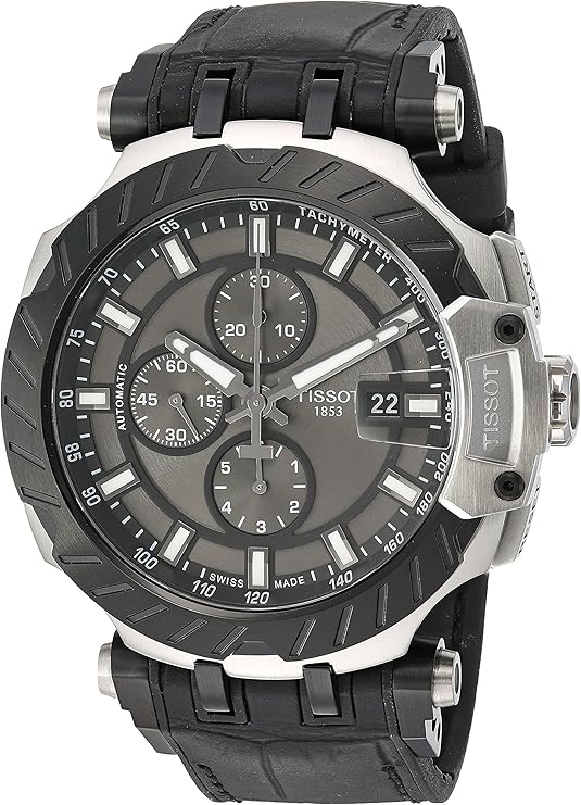 tissot 天梭 男士 t-race 不锈钢运动手表 黑色 t1154272706100