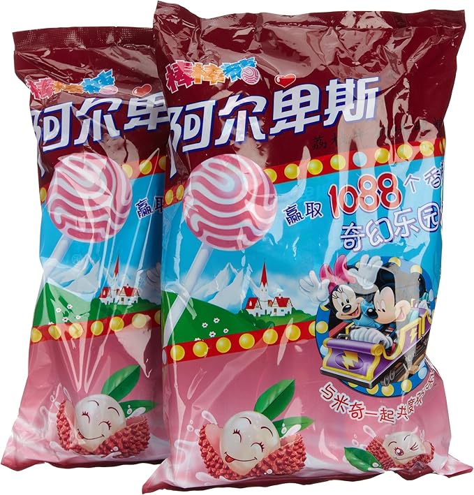 阿尔卑斯荔枝牛奶味棒棒糖20支*2