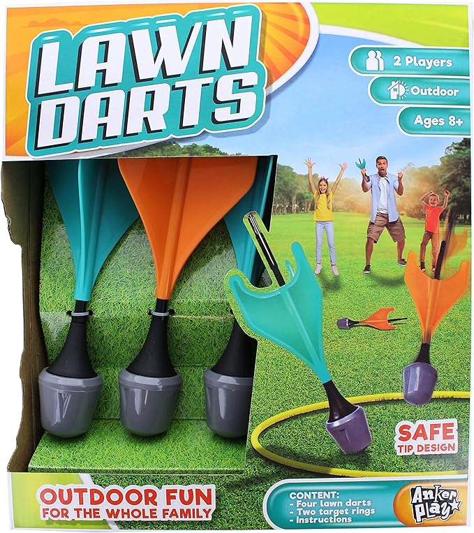 anker play 草坪飞镖户外游戏 | 4 颗软头弹和 2 枚戒指