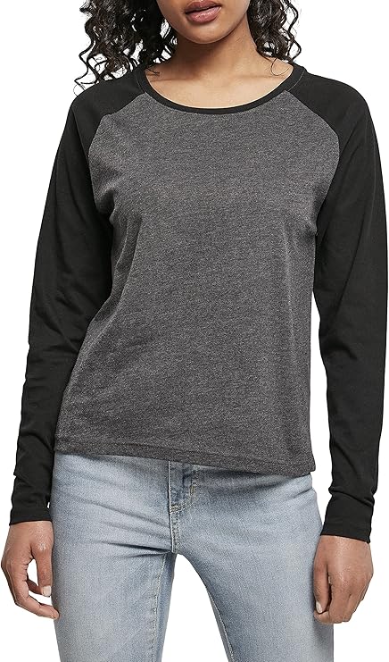 urban classics 女士对比色插肩长袖 t 恤