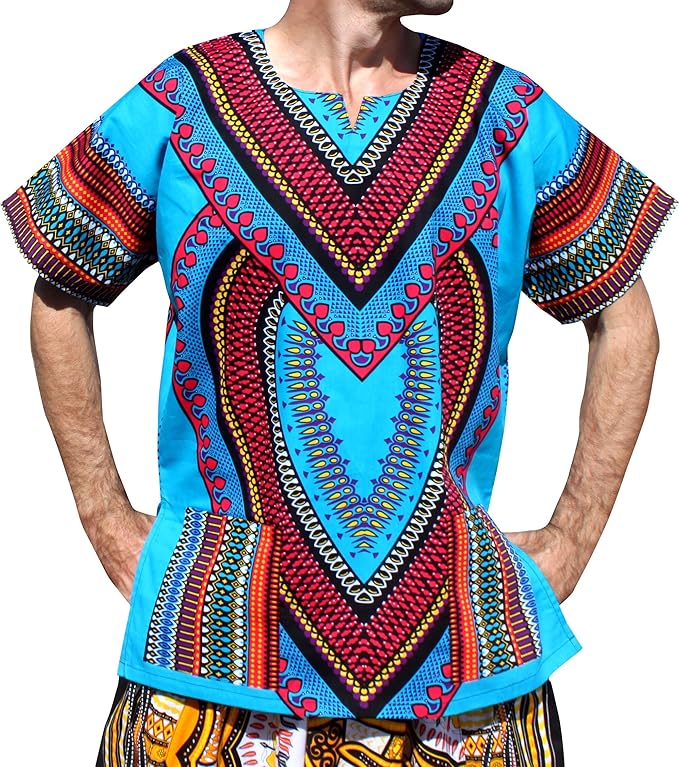 raanpahmuang spearhead 心形非洲吉尼衬衫鲜亮色彩 afrika 风格