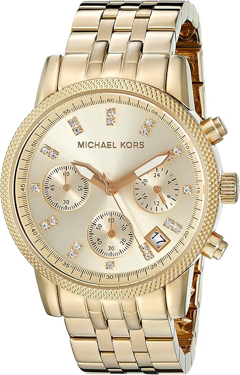 michael kors 迈克高仕 女式 mk5676 丽思金色不锈钢计时手表, 金色调