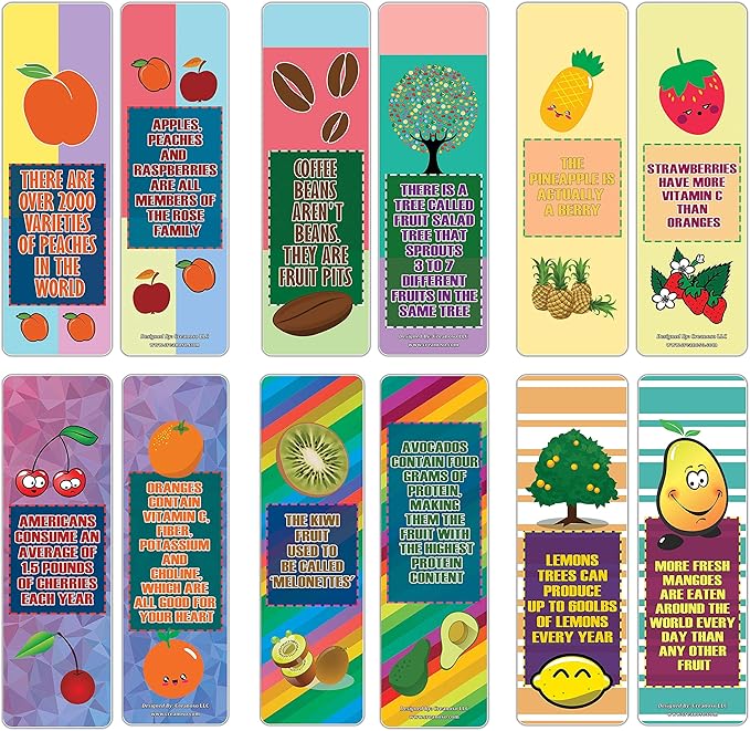 creanoso 关于食品和饮料的有趣事实书签(12 只装) facts about food 