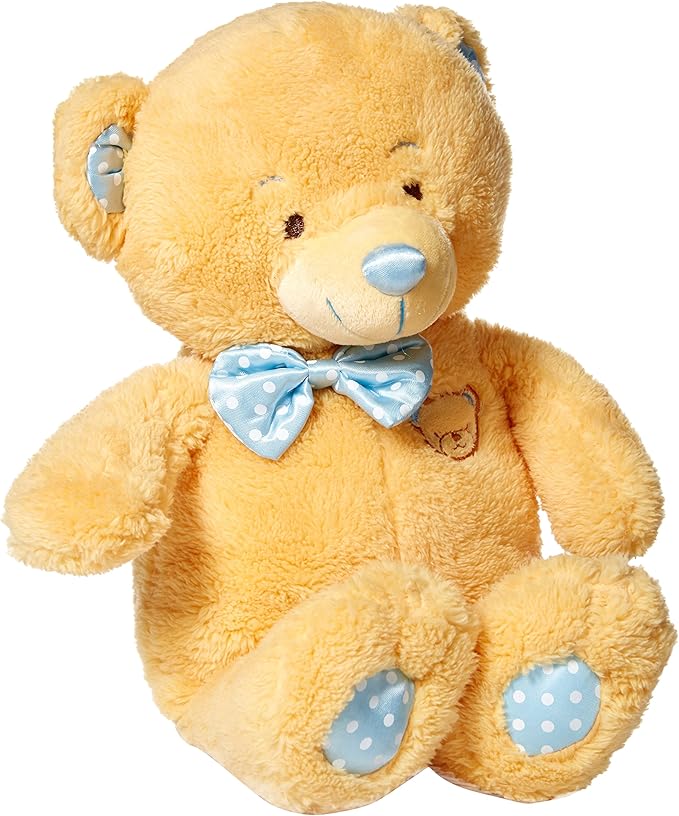 kellytoy kelly baby cuddle baby bear plush toy, blue ribbon, 14&