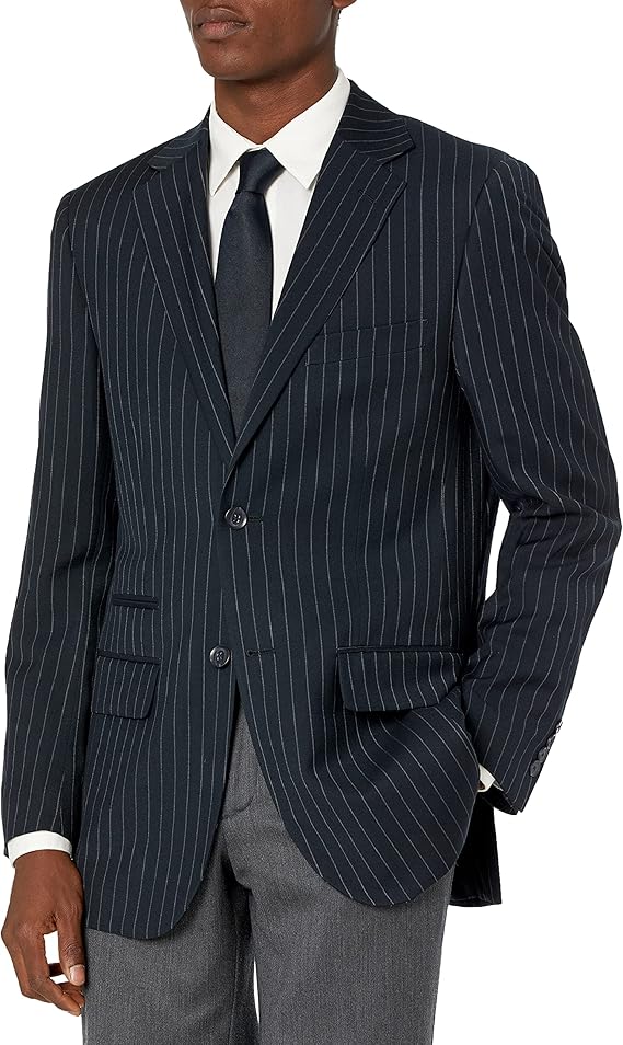 steveharvey男式粉笔条纹常规合身西装外套