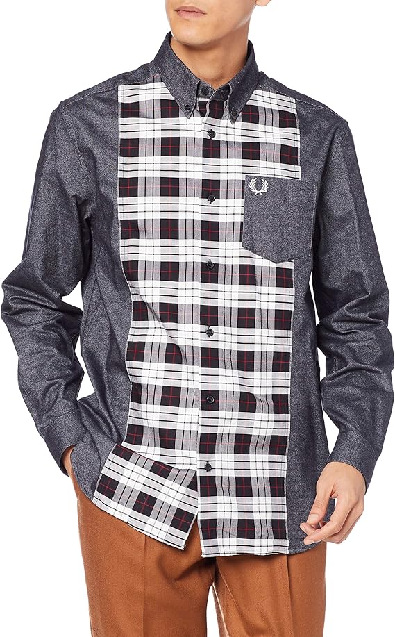 fredperry长袖衬衫tartanpanelshirtm9510男士