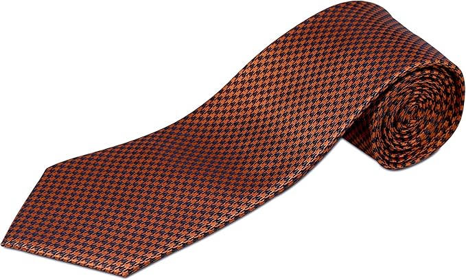 * 真丝超长领带,适合高大男士使用 - 犬牙图案 - 160 cm xl 或 177.