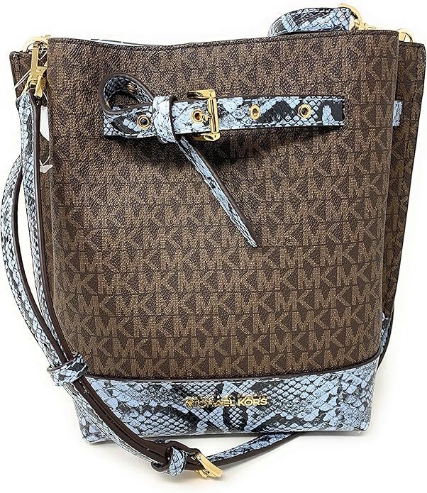 michael kors 迈克高仕 emilia 小号抽绳桶包 棕色 ocean multi