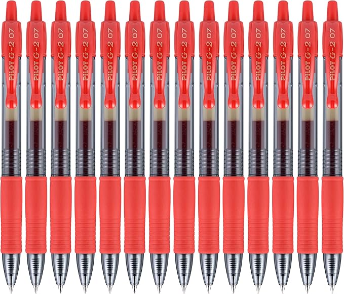 pilot 百乐 g2 premium 可伸缩滚珠中性笔,可更换笔芯,细笔尖,红色