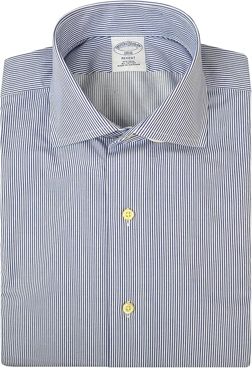 brooks brothers 男式 regent fit 全棉免烫正装衬衫经典条纹