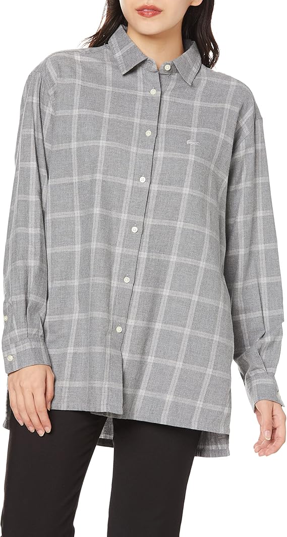 lacoste 法国鳄鱼 衬衫 [官方] 轻薄法兰绒平角衬衫 女士 cf0717l