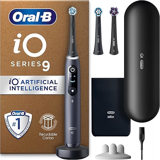 oral-b 欧乐b io9 电动牙刷,女士/男士礼品,应用程序连接手柄,3 个