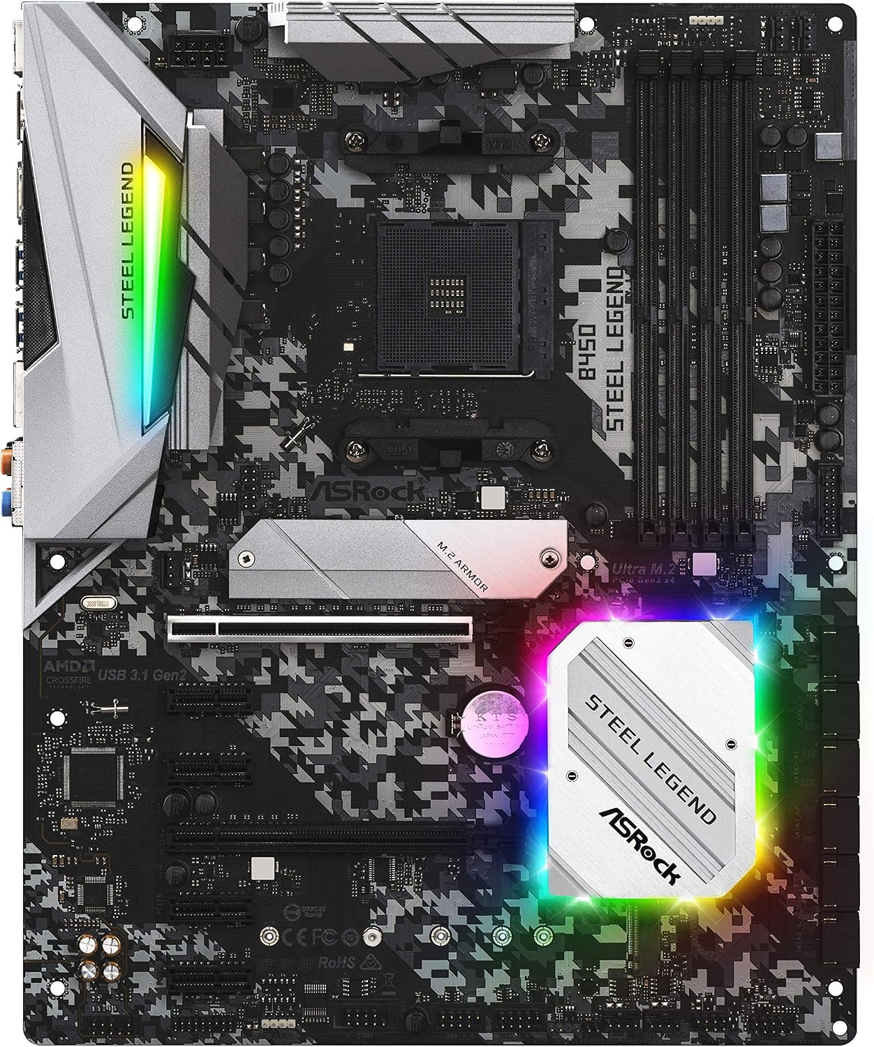 Asrock Asrock B450 Steel Legend Socket Am4 Amd Promontory B450 Ddr4 Quad Crossfirex Sata3 Usb3 1 M 2 A Gbe Atx 主板 价格报价图片评测多少钱