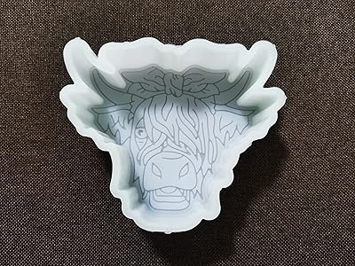 highland cow car freshie 模具,牛头硅胶环氧树脂空气清新模具,适用