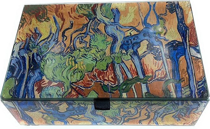 value arts 文森特梵高树根玻璃纪念品盒,5.75 英寸长
