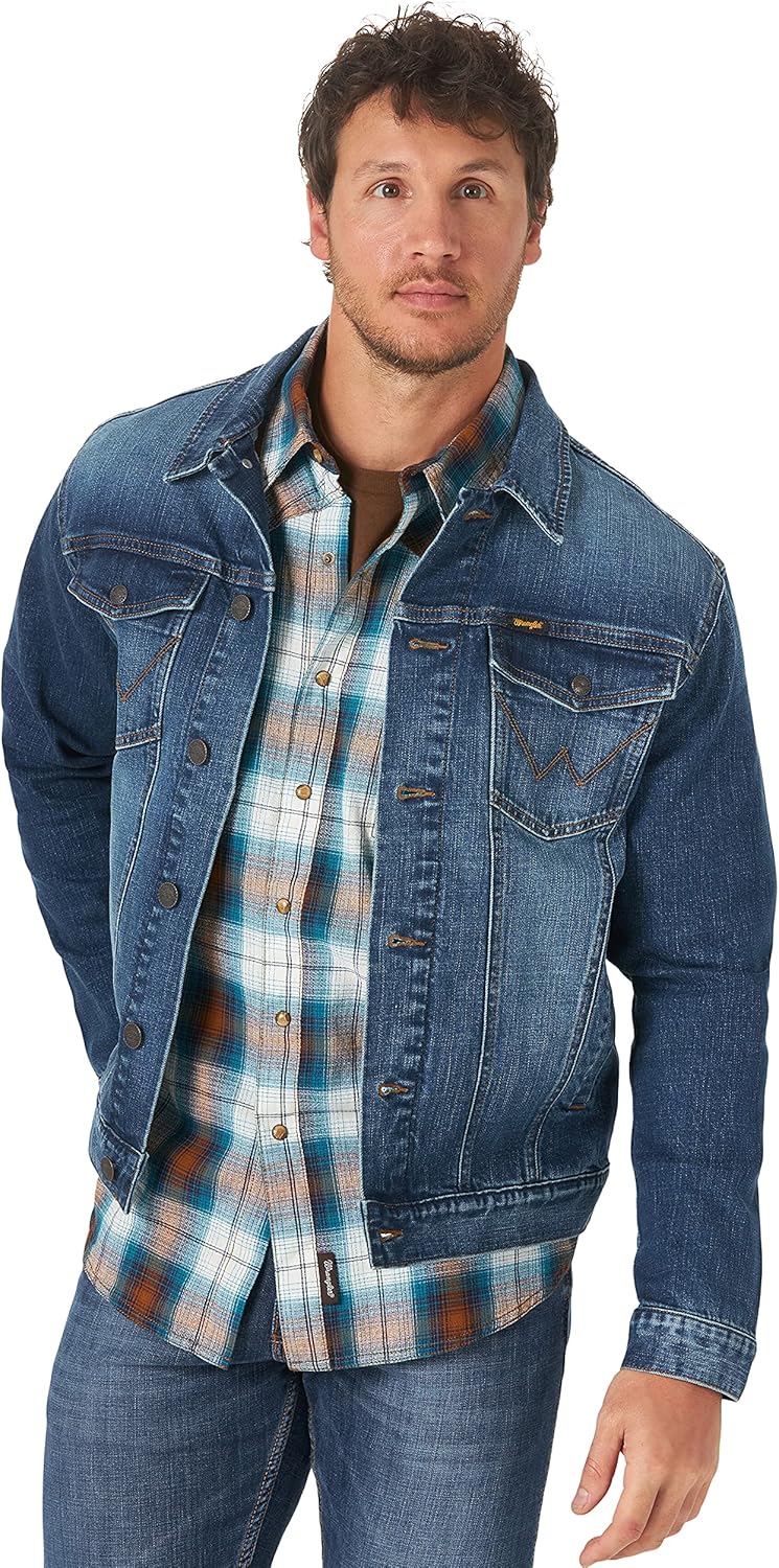 wrangler 男士复古无衬里弹力牛仔夹克 【wrangler】 服饰箱包