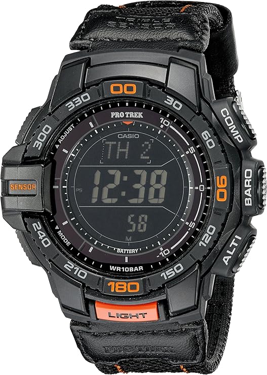 casio 卡西欧男士 prg-270b-1cr pro trek 飞行员黑色手表 : 亚马逊