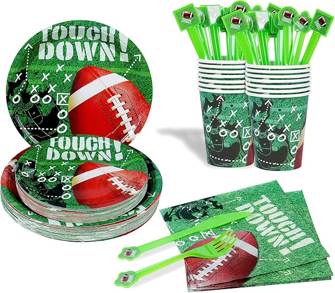 180 件足球派对用品*碗纸盘 30 件包括 30 张纸餐盘,30 张纸甜点盘,30