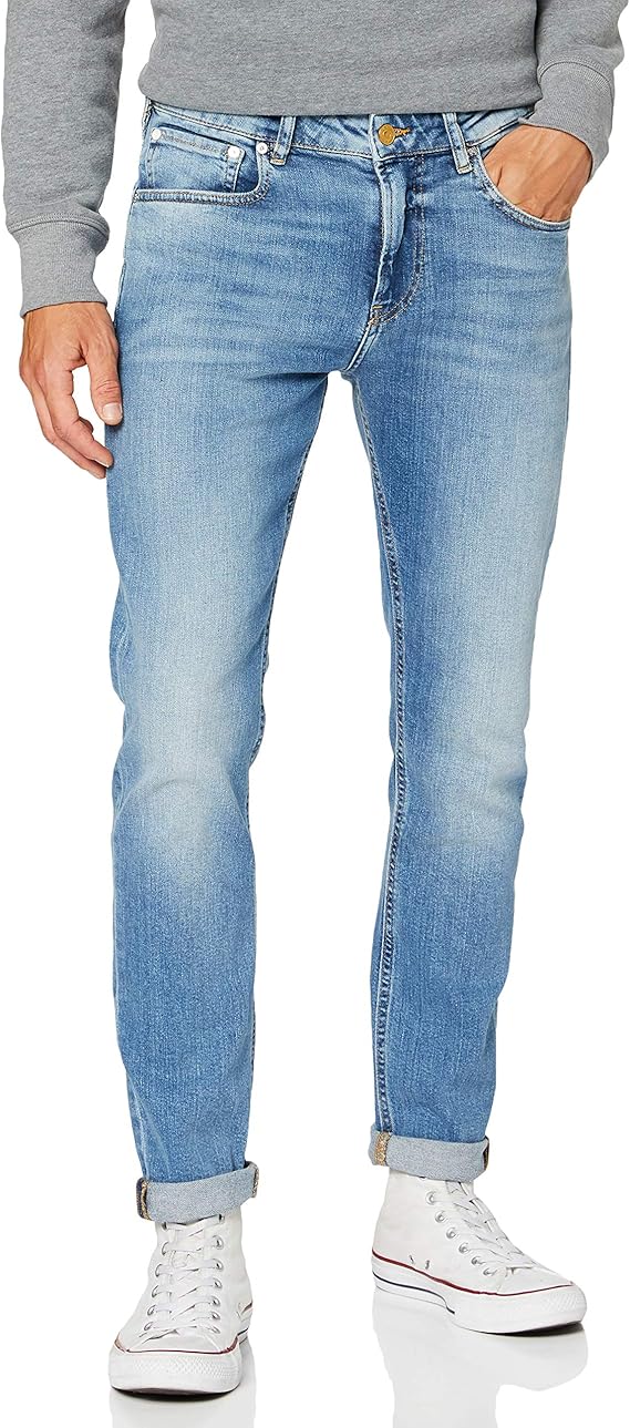 scotch &amp; soda 男士 skim - 银色罗纹牛仔裤