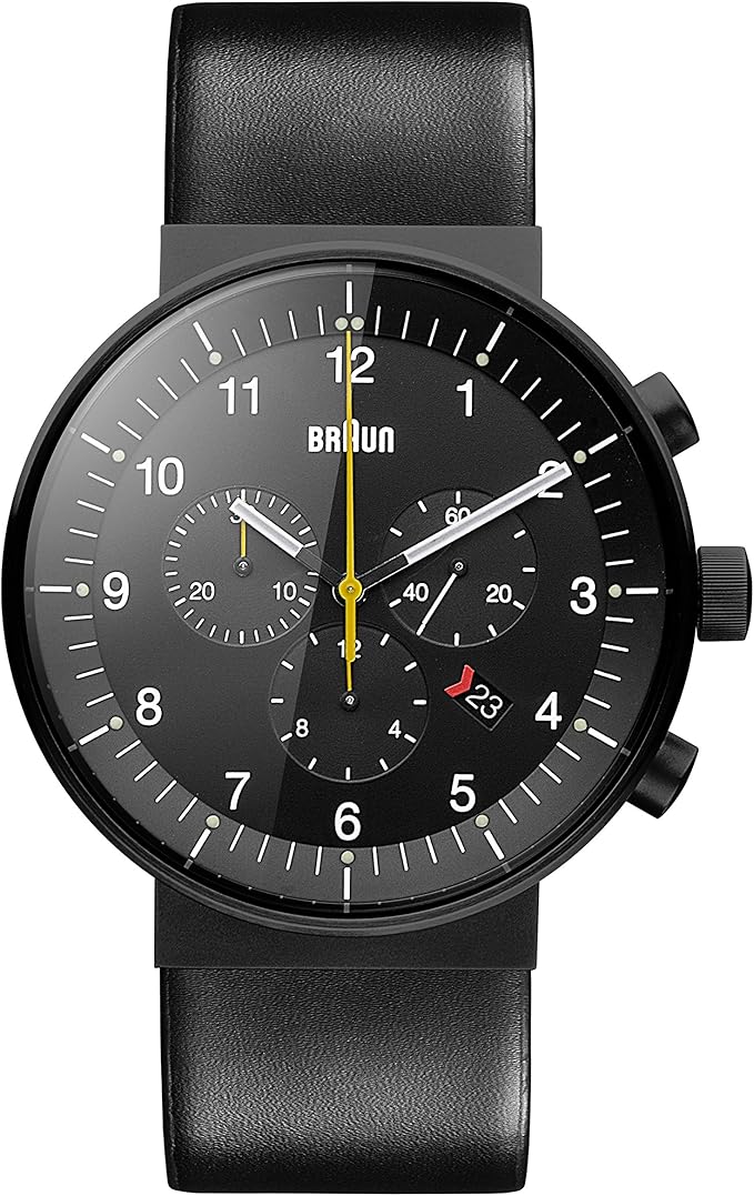 braun 博朗 男士 指针 石英手表 皮革表带 bn0095bkg
