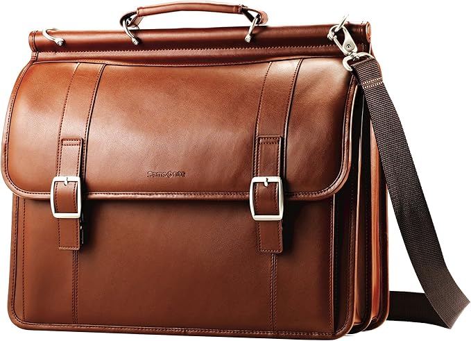 samsonite新秀丽dowel flapover翻盖商务包 黄褐色 均码