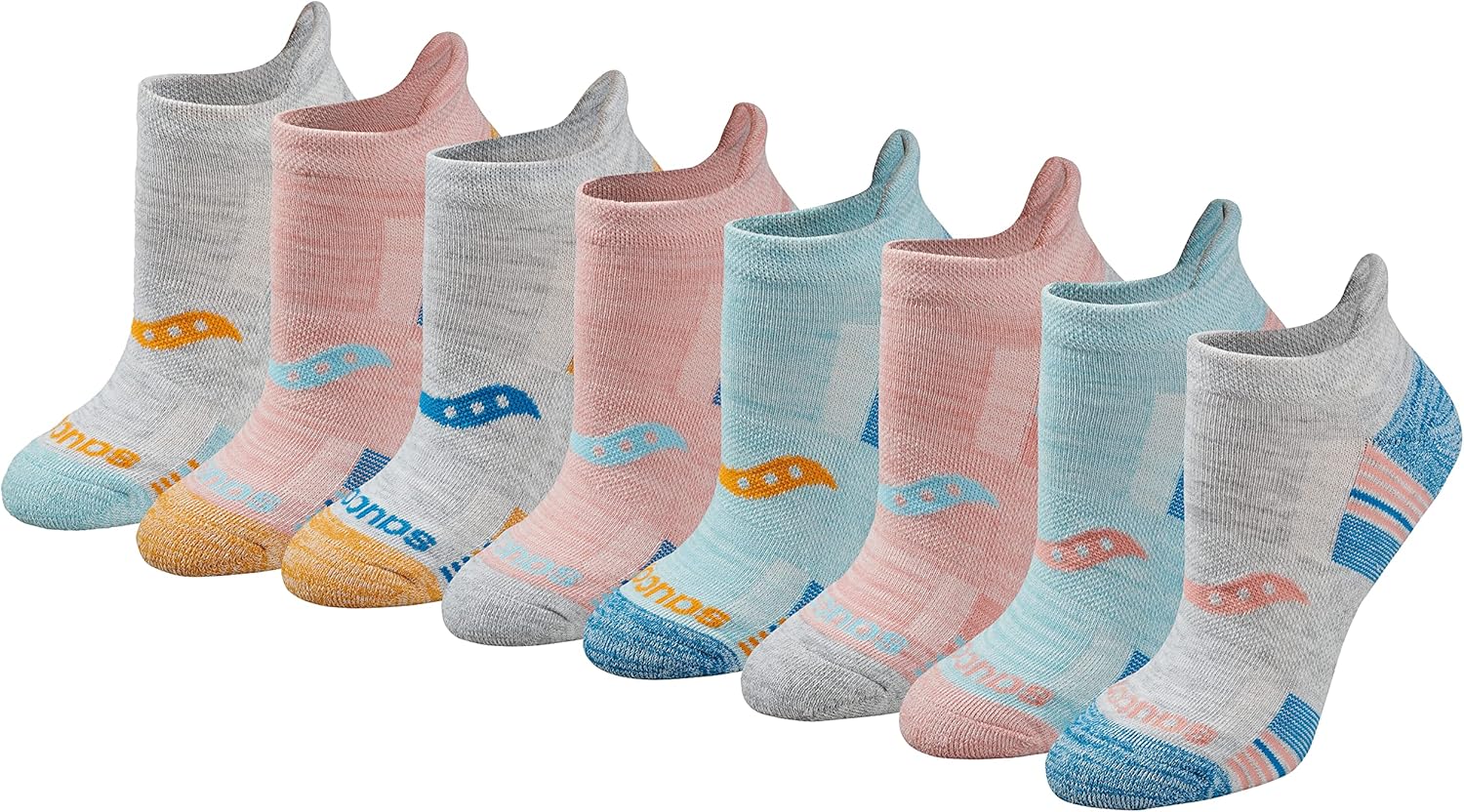 saucony 女士高性能鞋跟标签运动袜(8 和 16 双) 【saucony】 服饰