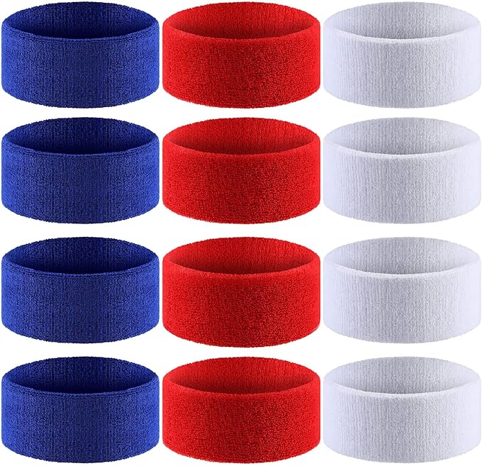 12 件 happy 4th of july 防汗带运动头带毛巾布吸湿排汗运动篮球头带