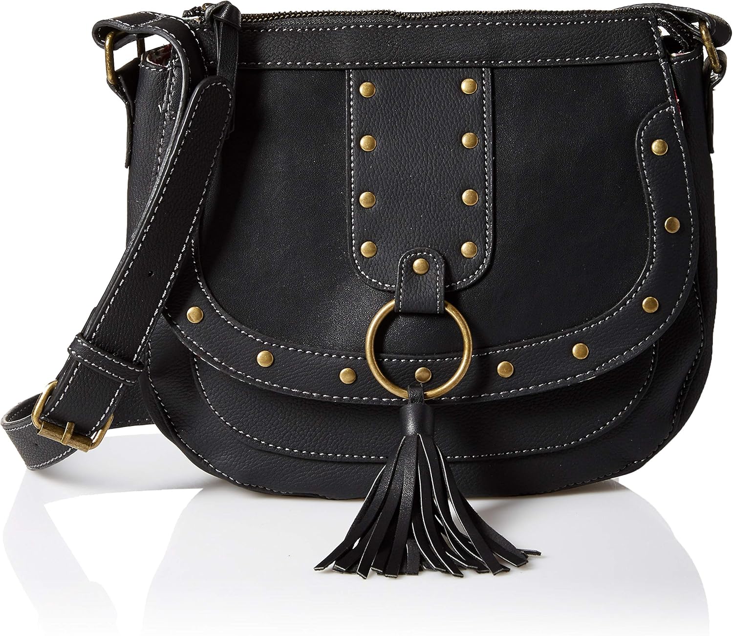 twig & arrow 铆钉斜挎包,黑色