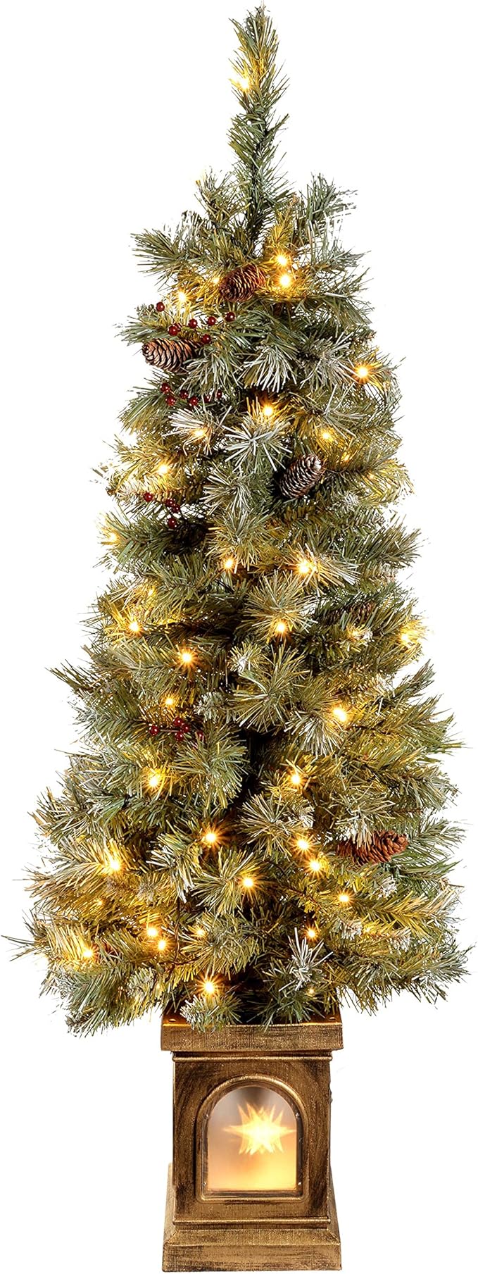 werchristmas 带灯北欧蓝色漂亮整齐圣诞树  80 盏暖