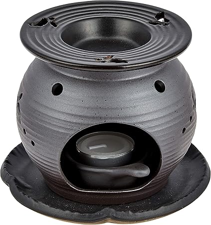 常滑烧5 260盛正黑泥圆形兔茶香炉am T1053 常滑焼 Tokonameyaki 价格报价图片